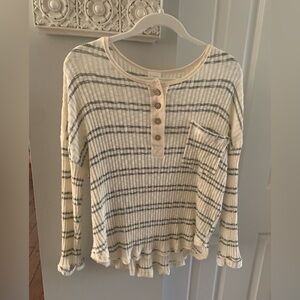 By Together Cream and Black Knit Top NWT - M